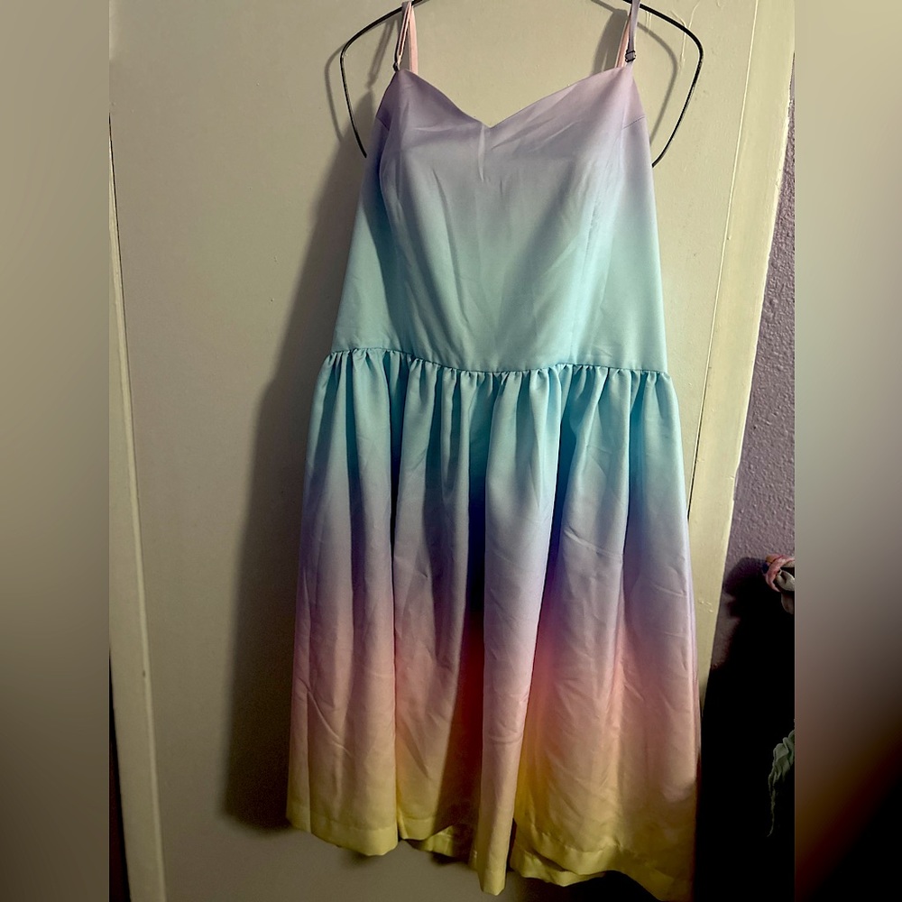 Never worn rainbow pastels retro dress